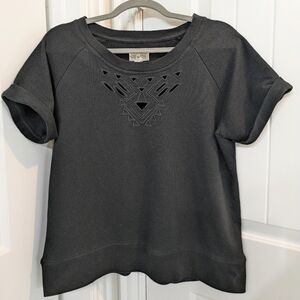 Converse top crewneck southwestern cut out design and roll sleeves